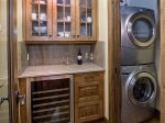 Wine Cooler Washer & Dryer Just Off The Kitchen 
